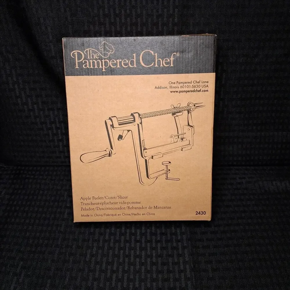 The Pampered Chef Apple Peeler Corer Slicer Model 2430 w/ Original Box EUC